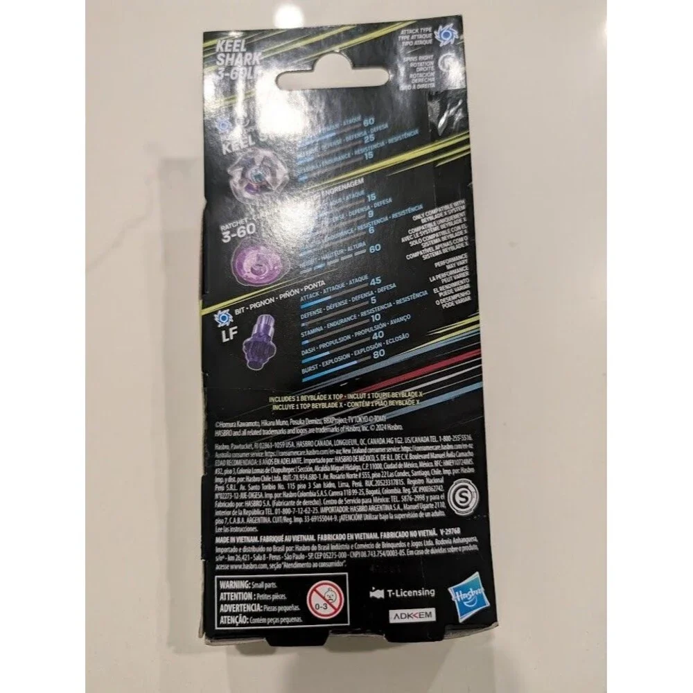 Beyblade X Keel Shark 3-60LF Booster Pack Set with Attack Type Battling Top NEW